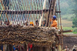 Building a trano-be, Madagascar