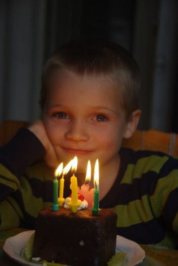 Simeon with his birtday cake