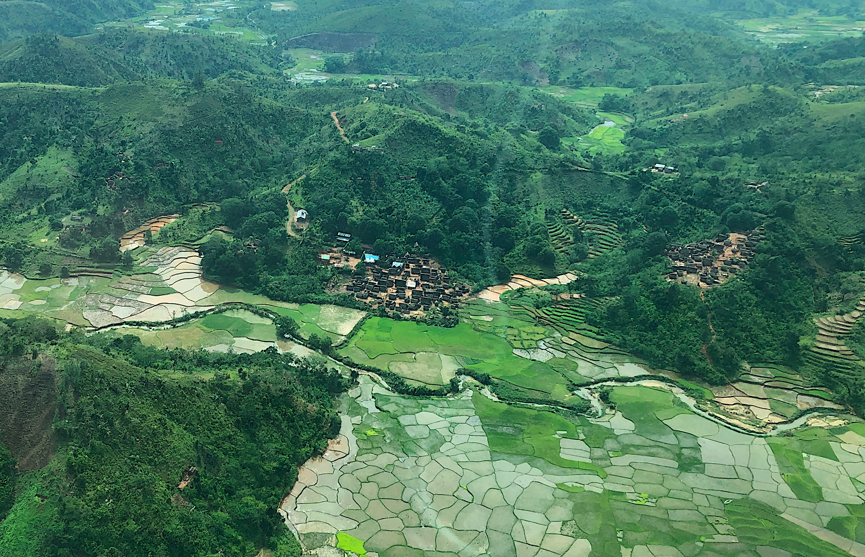 Our village, Maroamboka, from the air.