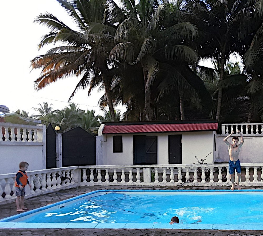 The kids spend every free moment in the pool.