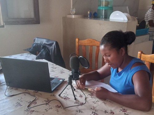 Delia is recording the Gospel of Luke