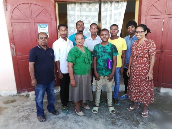 The students from Tulear with Jonoro and his wife left on the foreground